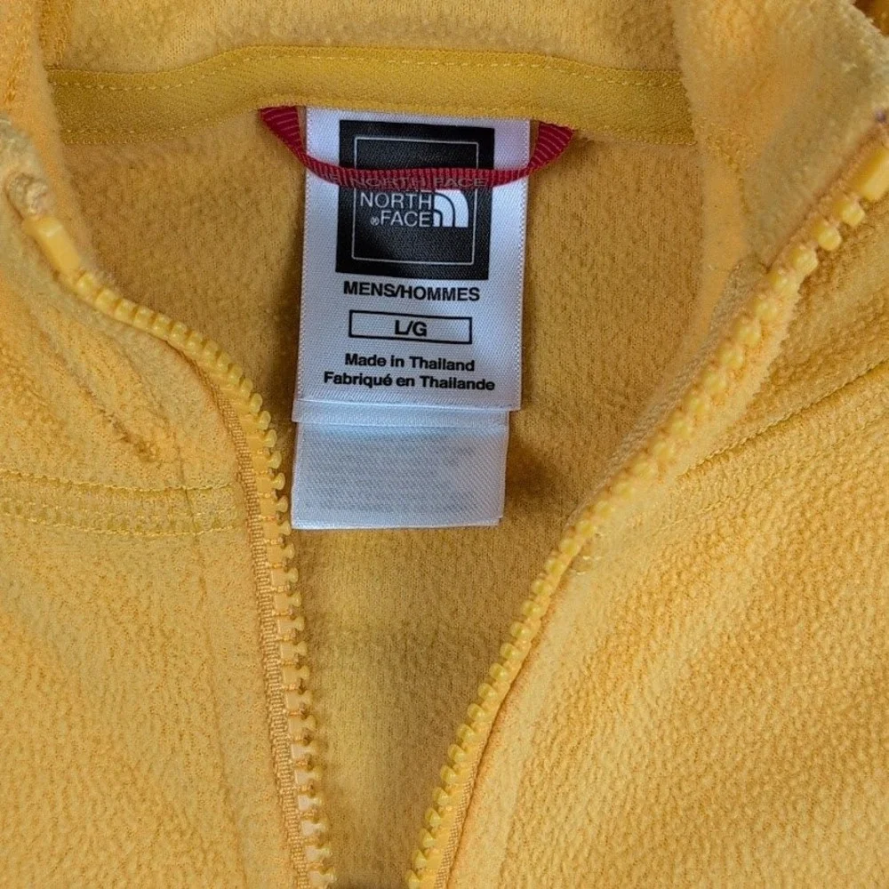 The North Face Mens Large Yellow Full Zip Fleece Hoodie‎ Jacket Coat